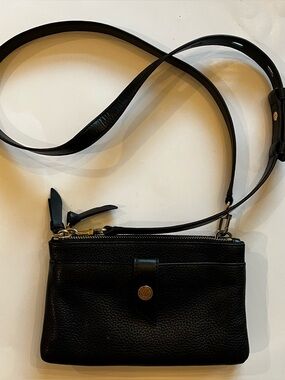 Michael Kors Medium Pebbled Leather Double-Zip Crossbody Bag in Black